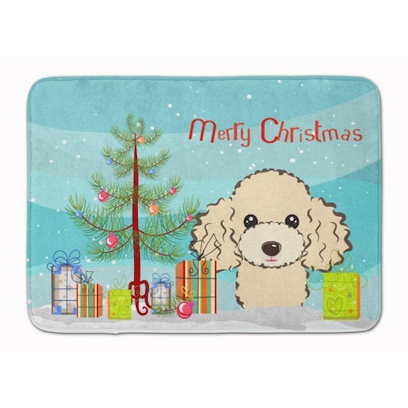 Carolines Treasures Christmas Tree and Buff Poodle Machine Washable Memory Foam Mat BB1630RUG